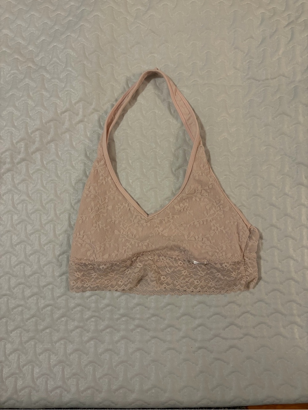Calvin Klein Lace Halter Bralette - Light Blush